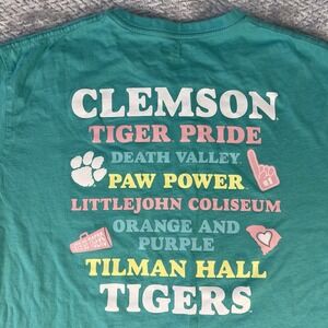 Champion Clemson Tigers Long Sleeve Pocket Tee 2XL Teal Campus Shirt NCAA